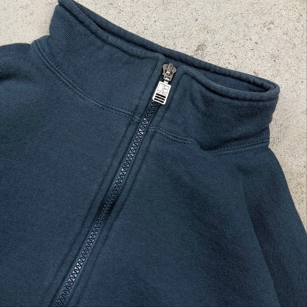 Vintage 90s Russell Athletic Quarter Zip Sweatshirt USA Made Dark Teal Green L - Picture 3 of 9